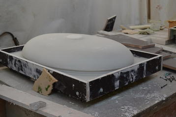 Изготовление сферических резиновых форм, для отливок раковин из искусственного камня