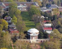 Университет Вирджинии в Шарлоттсвилль с высоты птичьего полёта