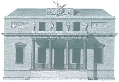Эскиз главного фасада виллы