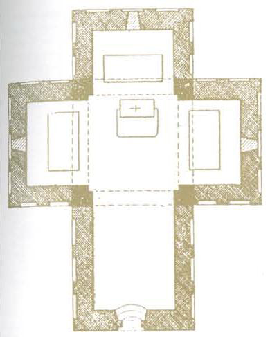 Крестово-купольный план мавзолея Галлы Плацидии (425 год)